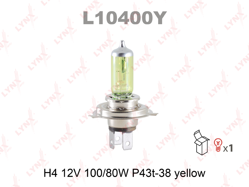Лампа H4 12V 10080W P43T-38 YELLOW