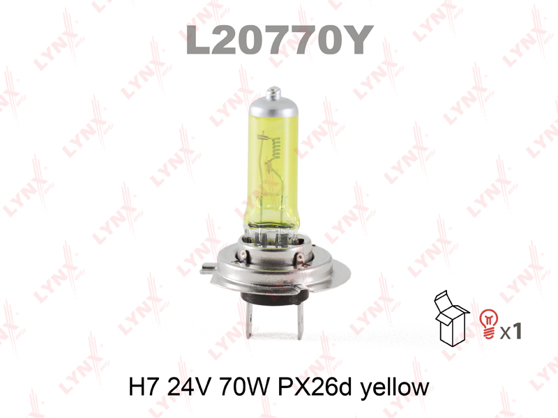 Лампа H7 24V 70W РХ26d YELLOW HCV